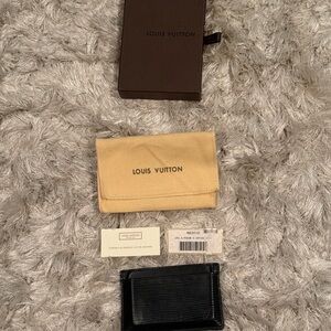 Louis Vuitton Black Epi Leather Card & Key Holder